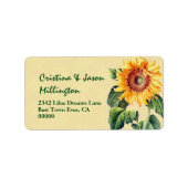Zonnebloem Bruiloft V13 Goud en Groen Etiket (Voorkant)