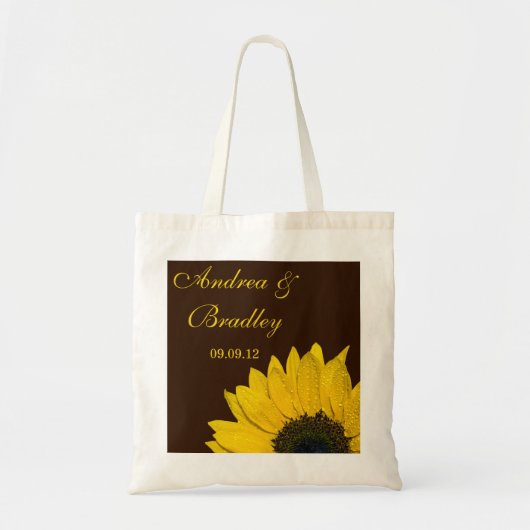 Zonnebloem bruiloft welkomsttas tote bag (Voorkant)