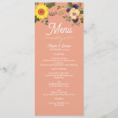 Zonnebloem Bruiloftsmenu Menu (Voorkant)