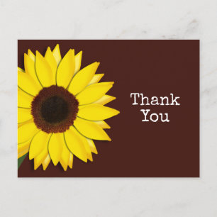 Zonnebloem Bruin Dank u voor elke tekst Briefkaart