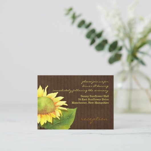 Zonnebloem Bruin Weddenschap Informatiekaartje (Staand voorkant)