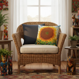 Zonnebloem Buitenkussens - Whimsical Kunstprint Kussen