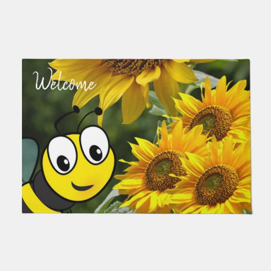 Zonnebloem Bumblebee Deurmat (Voorkant)
