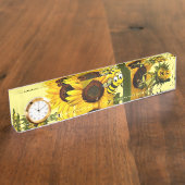Zonnebloem Bumblebeitdesk Naambordje (Zijkant)