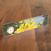 Zonnebloem Bumblebeitdesk Naambordje (Zijkant)