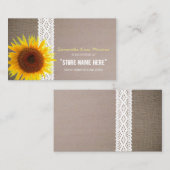 Zonnebloem Burlap & Lace Baby shower Gift Registry Informatiekaartje (Voorkant / Achterkant)
