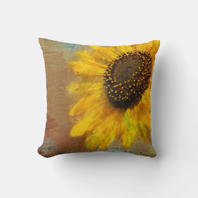 Zonnebloem Burst Pillow Kussen (Voorkant)