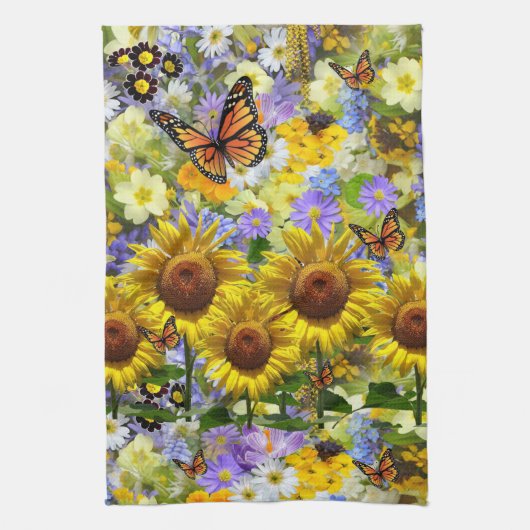 Zonnebloem Butterfly Kitchen Towel Theedoek (Verticaal)