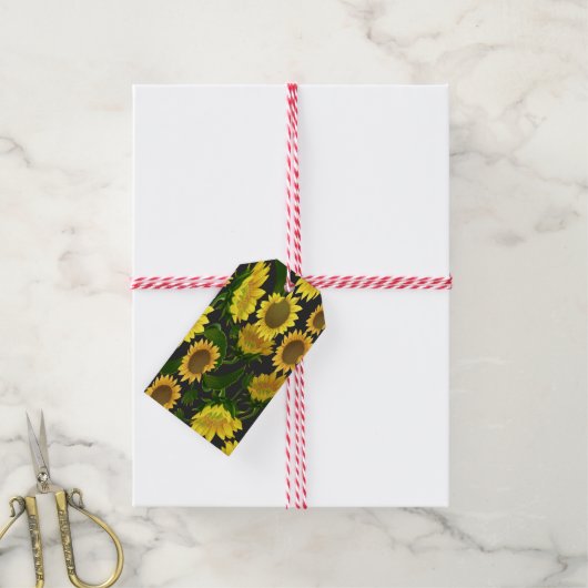 Zonnebloem Cadeaulabel (Met Touw)