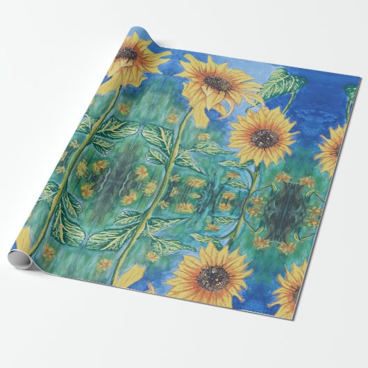 Zonnebloem Cadeaupapier (Uitgerold)