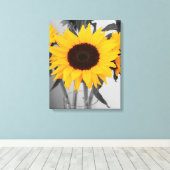 Zonnebloem Canvas Afdruk (Insitu (Houten vloer))