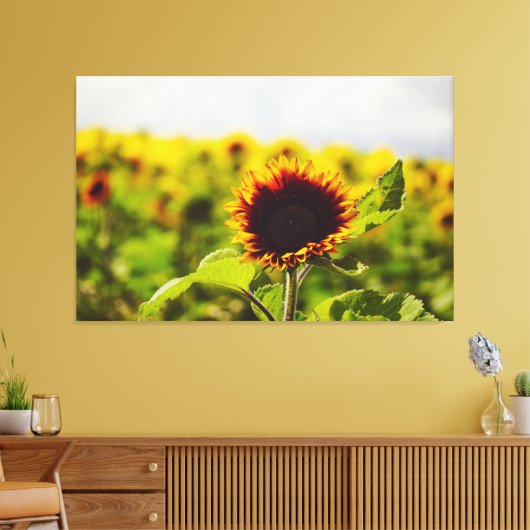 Zonnebloem Canvas Afdruk (Insitu (Woonkamer))