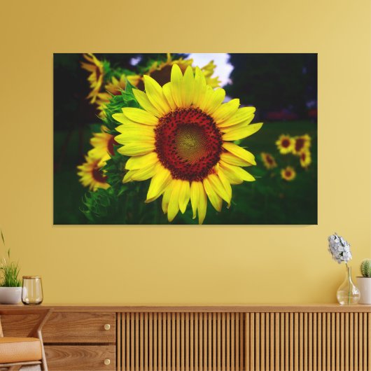 Zonnebloem Canvas Afdruk (Insitu (Woonkamer))