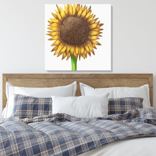  zonnebloem canvas afdruk (Insitu (Slaapkamer))