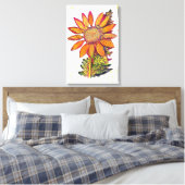 Zonnebloem Canvas Afdruk (Insitu (Slaapkamer))