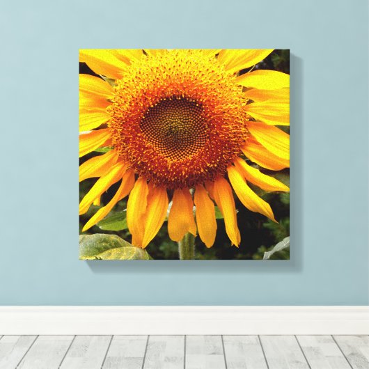Zonnebloem Canvas Afdruk (Insitu (Houten vloer))