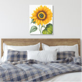Zonnebloem Canvas Afdruk (Insitu (Slaapkamer))