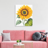 Zonnebloem Canvas Afdruk (Insitu (Woonkamer))