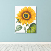 Zonnebloem Canvas Afdruk (Insitu (Houten vloer))