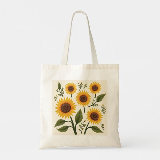 zonnebloem canvas tas (Achterkant)