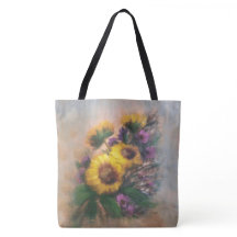 Zonnebloem canvas tas