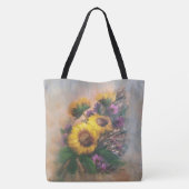 Zonnebloem canvas tas (Achterkant)