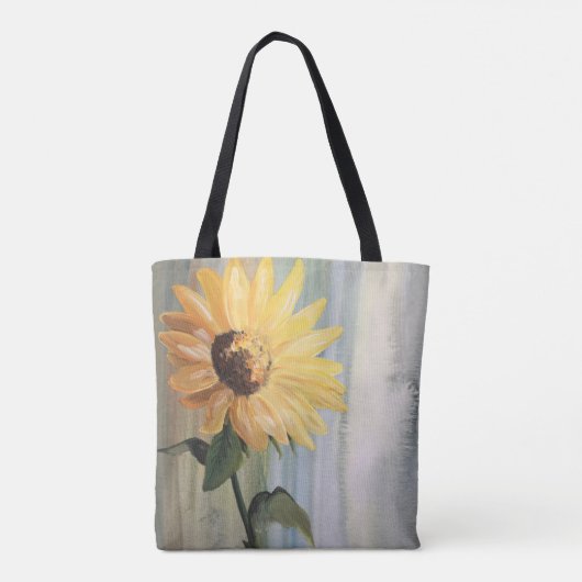 Zonnebloem canvas tas (Achterkant)