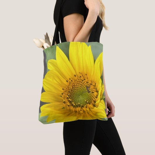 Zonnebloem canvas tas (Dichtbij)