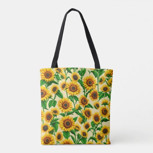 Zonnebloem Canvas tas (Achterkant)