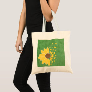 Zonnebloem Canvas tas voor groene opbergafdruk