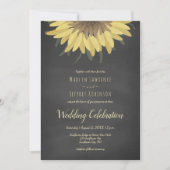 Zonnebloem Chalkboard Rustic Country Wedding Kaart (Voorkant)