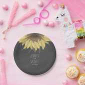 Zonnebloem Chalkboard Rustic Wedding Papieren Bordje (Feest)