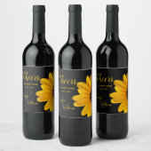 Zonnebloem, Cheers to Bride & Groom Wijn Etiket (Flessen)