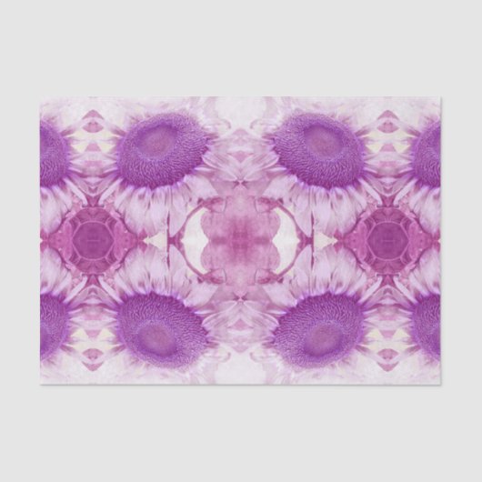 Zonnebloem  Chic Paars Floral Antiek Tissuepapier (Voorkant)