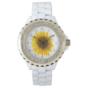 Zonnebloem citaat "bloemen zijn geluk" horloge