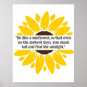 Zonnebloem Citaat Poster voor Kantoor of Klaslokaa (Voorkant)