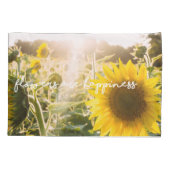 Zonnebloem citeert "bloemen zijn geluk" kussensloop (Achterkant)