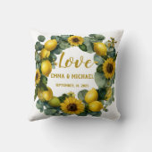 Zonnebloem Citroen Krans Liefde Design Kussen (Achterkant)