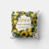 Zonnebloem Citroen Krans Liefde Design Kussen (Voorkant)