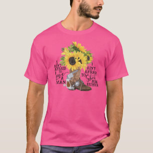 Zonnebloem Cowgirl laars ik niet bang om van een m T-shirt