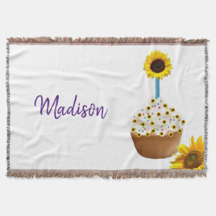 Zonnebloem Cupcake Throw Blanket Deken