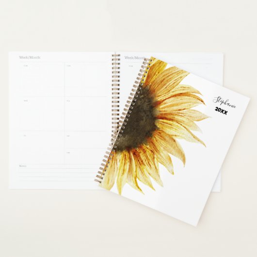 Zonnebloem Custom Naam 2025 Planner (Display)