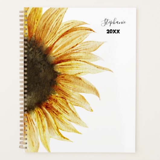 Zonnebloem Custom Naam 2025 Planner (Voorkant)