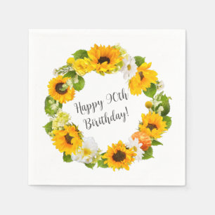 Zonnebloem Daisy Bloemen 90ste Verjaardagsfeest Servet