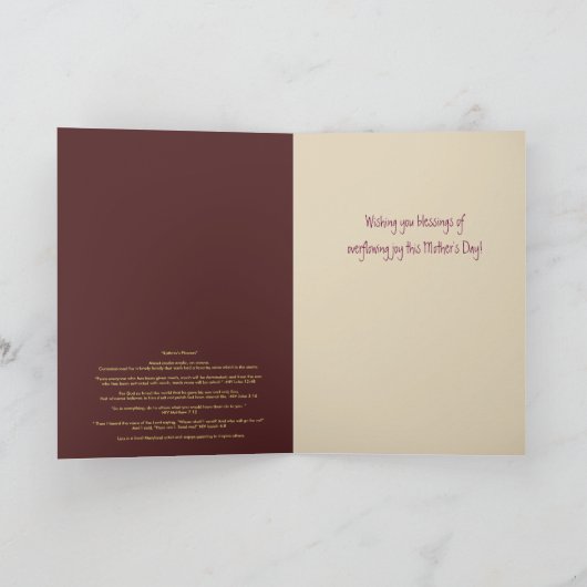 Zonnebloem, Daisy en Poppy Moederdag kaart (Binnen)