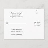 Zonnebloem Damask Wedding RSVP Briefkaart (Achterkant)