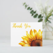 Zonnebloem Dank Je Briefkaart (Staand voorkant)