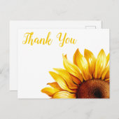 Zonnebloem Dank Je Briefkaart (Voorkant / Achterkant)
