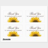 Zonnebloem Dank je Rechthoekige Sticker (Vel)