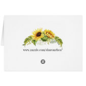 Zonnebloem Dank u, Denken aan u of Blanco notitie (Achterkant Horizontaal)